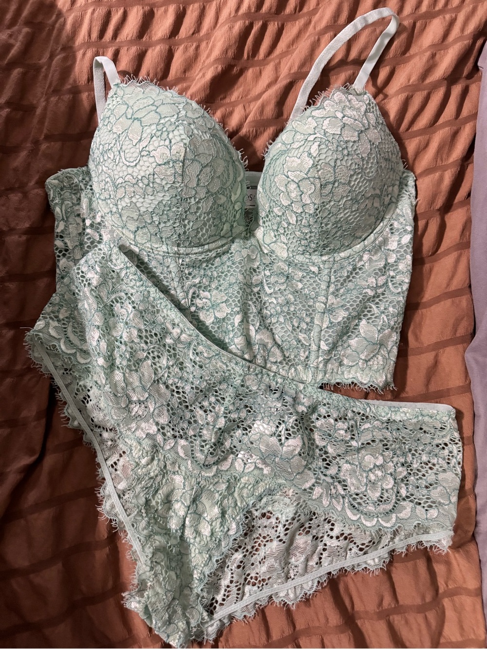 Cosabella Mint Lace Bustier & Brief Set - Women Intimates